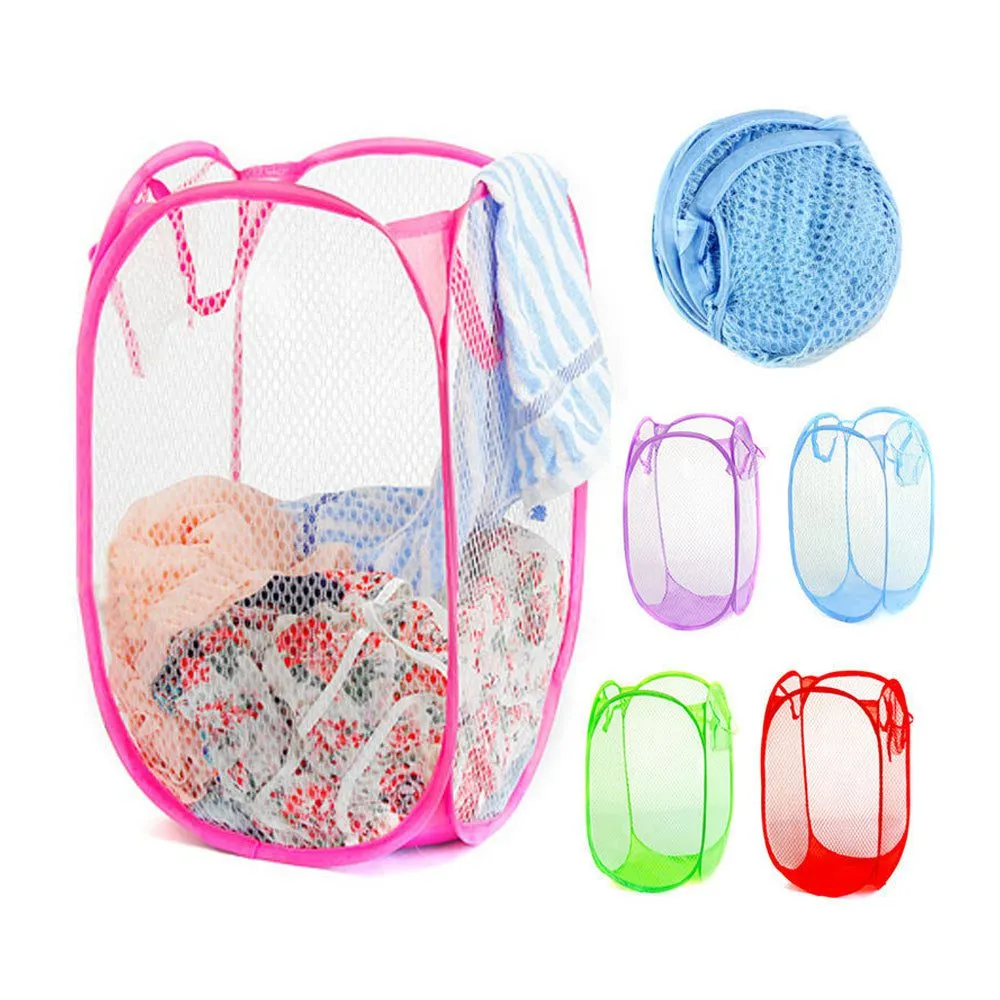 New Stylish Net Laundry Basket - Multicolor