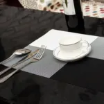 Pack of 12 - 6 Table Placemats & 6 Coasters - Black & White