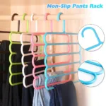 Pack of 2 - Multicolor 5 Layers Antislip Pent Clothes Hangers