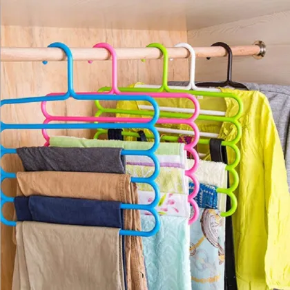 Pack of 2 - Multicolor 5 Layers Antislip Pent Clothes Hangers