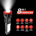 Pack of 2 - Tactical LED Flashlight Rechargeable, Emergency Tool with Side Light & USB Charging