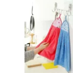 Pack of 3 - Coral Fleece Kitchen / Bathroom Hanging Towel - 15 x 8 inches - Multicolor - 2488