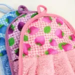 Pack of 3 - Coral Fleece Kitchen / Bathroom Hanging Towel - 15 x 8 inches - Multicolor - 2488