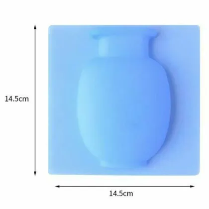 Pack of 3 - Silicone Sticky Wall Magic Plant Vases Container Decorations Leaves Body Accessories Outdoor Handmade Pots Soft Bottle Flowers