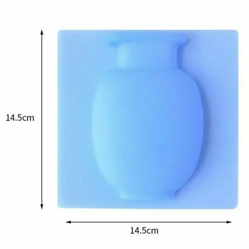 Pack of 3 - Silicone Sticky Wall Magic Plant Vases Container Decorations Leaves Body Accessories Outdoor Handmade Pots Soft Bottle Flowers