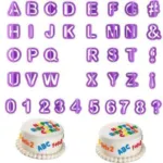 Pack of 40 Numeric & Alphabet cookie cutout - Purple