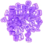 Pack of 40 Numeric & Alphabet cookie cutout - Purple