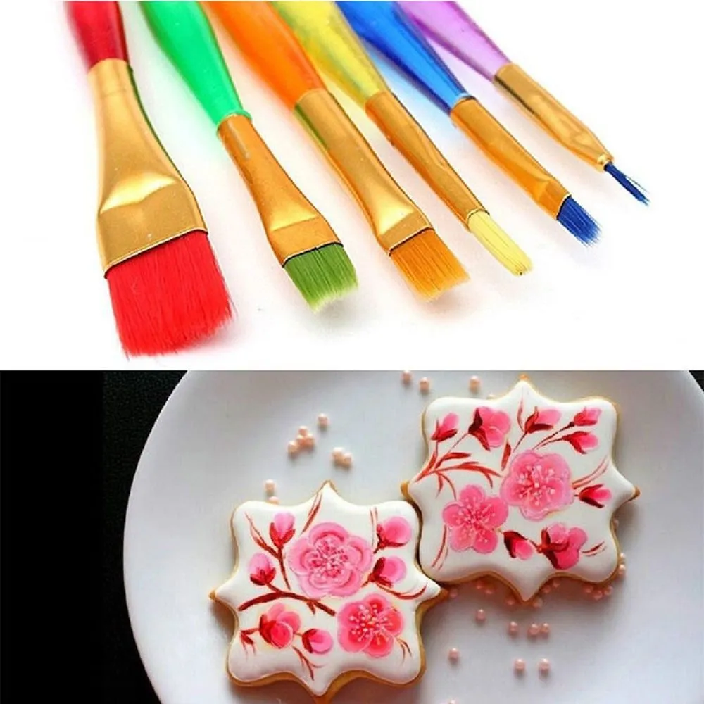 pack of 6-Cake Decorating Coloring Brush Set