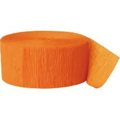 Pack of 6-Crepe Streamer-ORANGE 1.75x970 inches