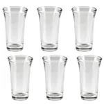 Pack of 6 Stylish ZamZam Glass for Hajj Aab e ZamZam / Kehva Glass Set / Kaveh Glassware / Sheesha Glass Set - Transparent