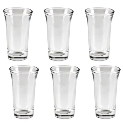 Pack of 6 Stylish ZamZam Glass for Hajj Aab e ZamZam / Kehva Glass Set / Kaveh Glassware / Sheesha Glass Set - Transparent