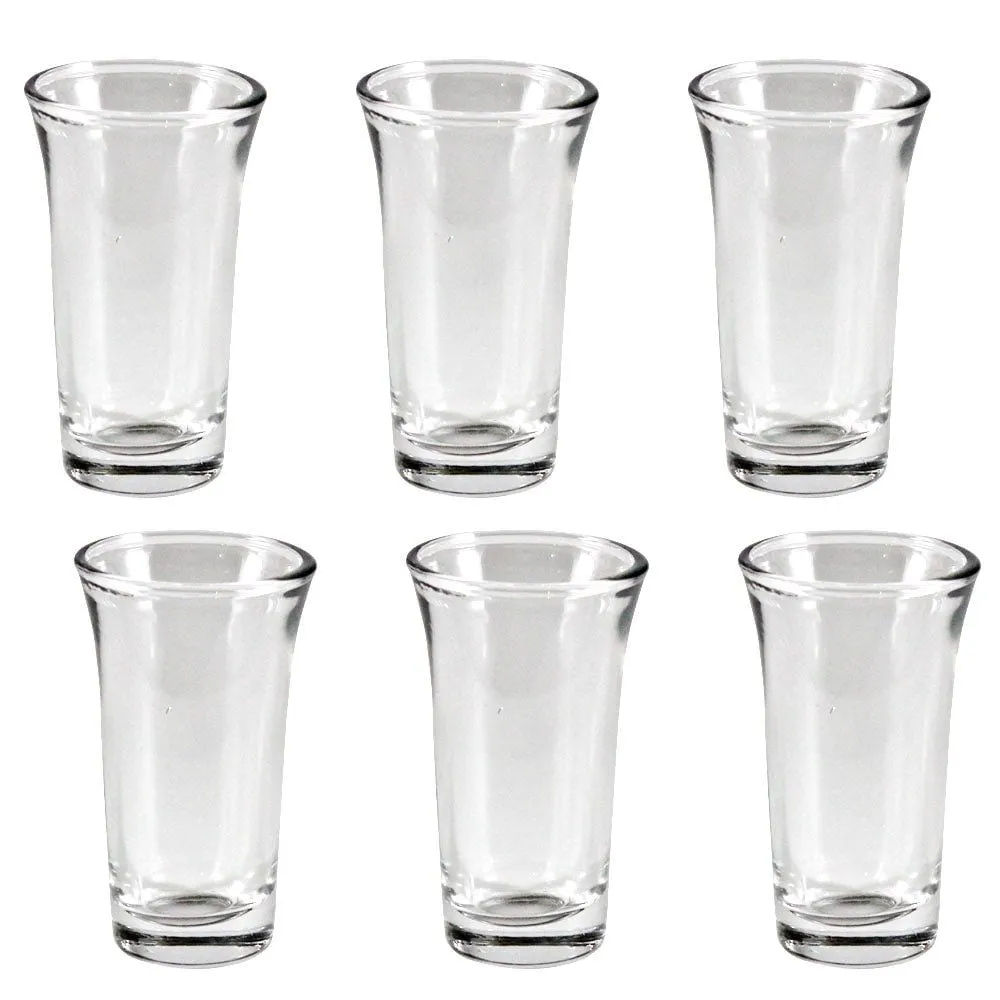Pack of 6 Stylish ZamZam Glass for Hajj Aab e ZamZam / Kehva Glass Set / Kaveh Glassware / Sheesha Glass Set - Transparent