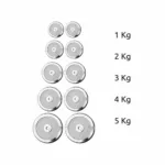 Set of 12 - 1 ft Dumbbells Rod and 30 KG Chrome Plates Complete Home Gym Set - 8511