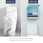 Shower Clothes Storage Cabinet Foldable Shelf Mural Punch-Free Organizer Bathroom Decor