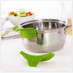 Silicone Colanders Kitchen Clip on Pot Strainer Drainer Funnel