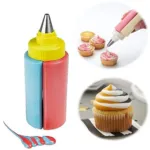 Two Colors Dual Action Cake Decorating Bottle with Nozzle
