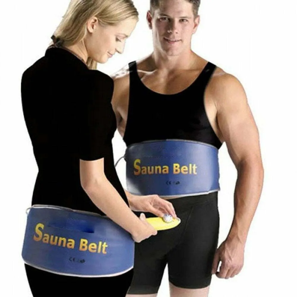 Unisex Weight Loosing Electric Sauna Belt body slimming waist belly massage weight belt health care body sauna belt EU plug - Blue 8002-D