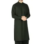 Unstiched Wash & Wear Gents Shalwar Kameez Fabric - Olive Green