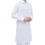 Unstitched Boski Gents Kameez Shalwar - White - 4m