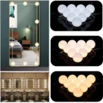 USB-Powered 10-Bulbs Vanity Mirror Lights – 3 Color Modes (Cold, Natural, Warm White) for Makeup and Dressing Tables